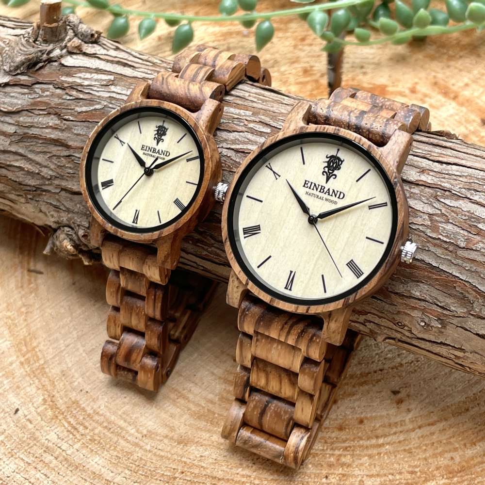 EINBAND Reise Zebrawood 木製腕時計 40mm - 木製腕時計・ウッド