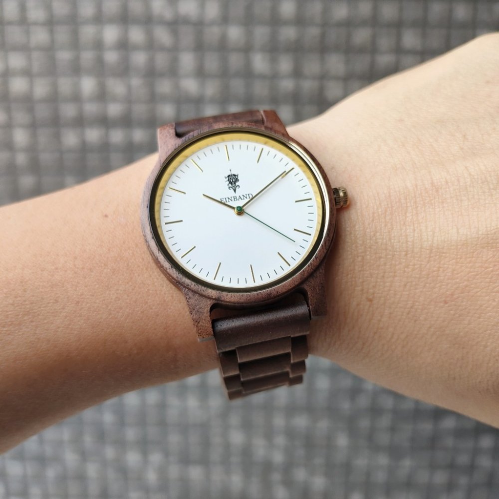 EINBAND Glanz WHITE 木製腕時計 40mm - 通販 - assaar.co.uk