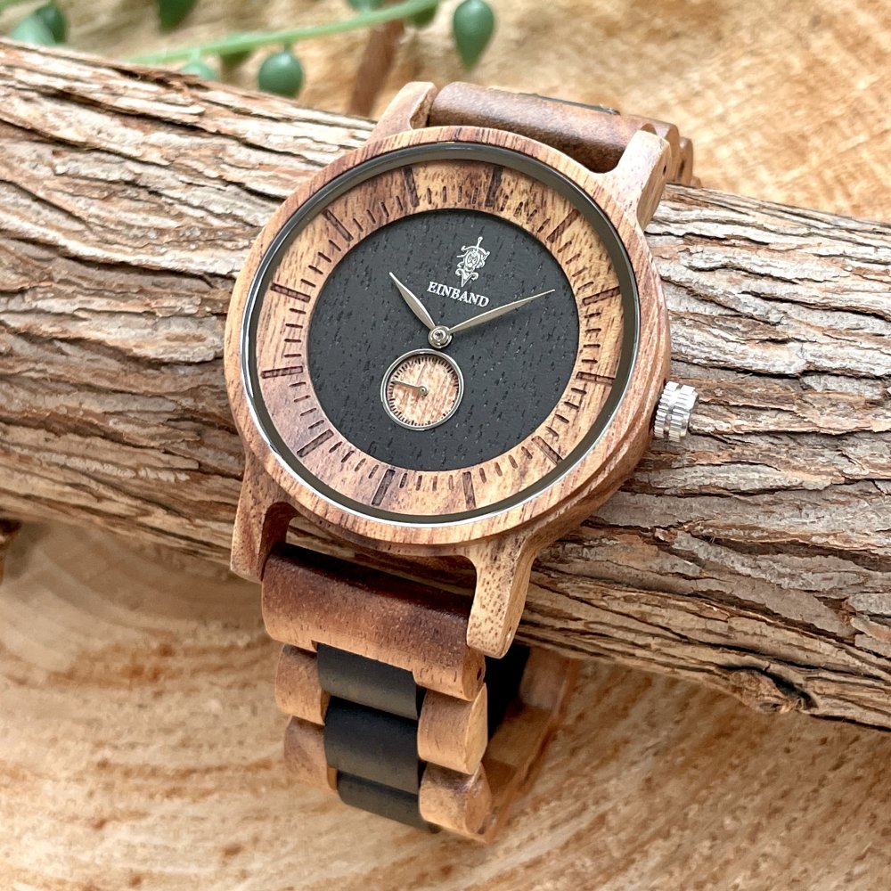 EINBAND Mond Acacia & Ebony 木製腕時計 40mm