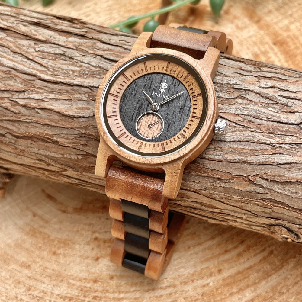 EINBAND Reise Walnut & Gold 木製腕時計 32mm - 木製腕時計・ウッドウォッチのお店　 EINBAND～アインバンド～