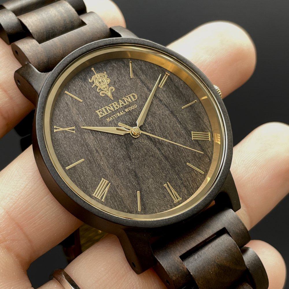 EINBAND Reise SandalWood & Gold 木製腕時計 40mm - 木製腕時計・ウッドウォッチのお店　  EINBAND～アインバンド～