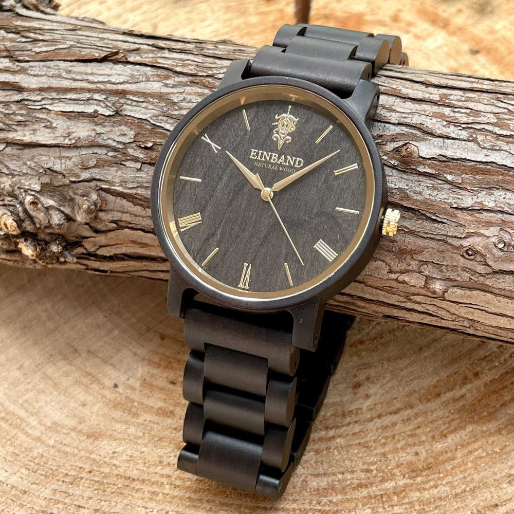 EINBAND Reise SandalWood & Gold 木製腕時計 40mm