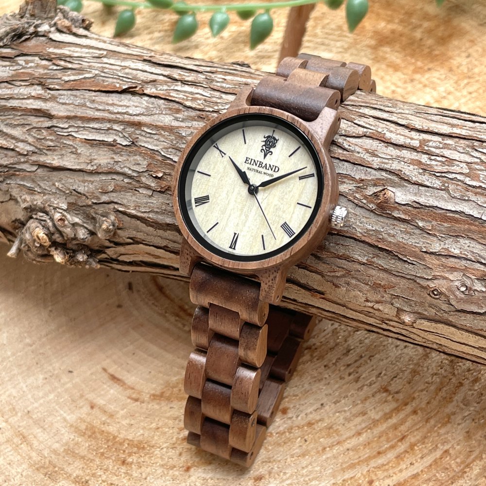 EINBAND Reise SandalWood & Gold 木製腕時計 32mm - 木製腕時計・ウッドウォッチのお店　  EINBAND～アインバンド～