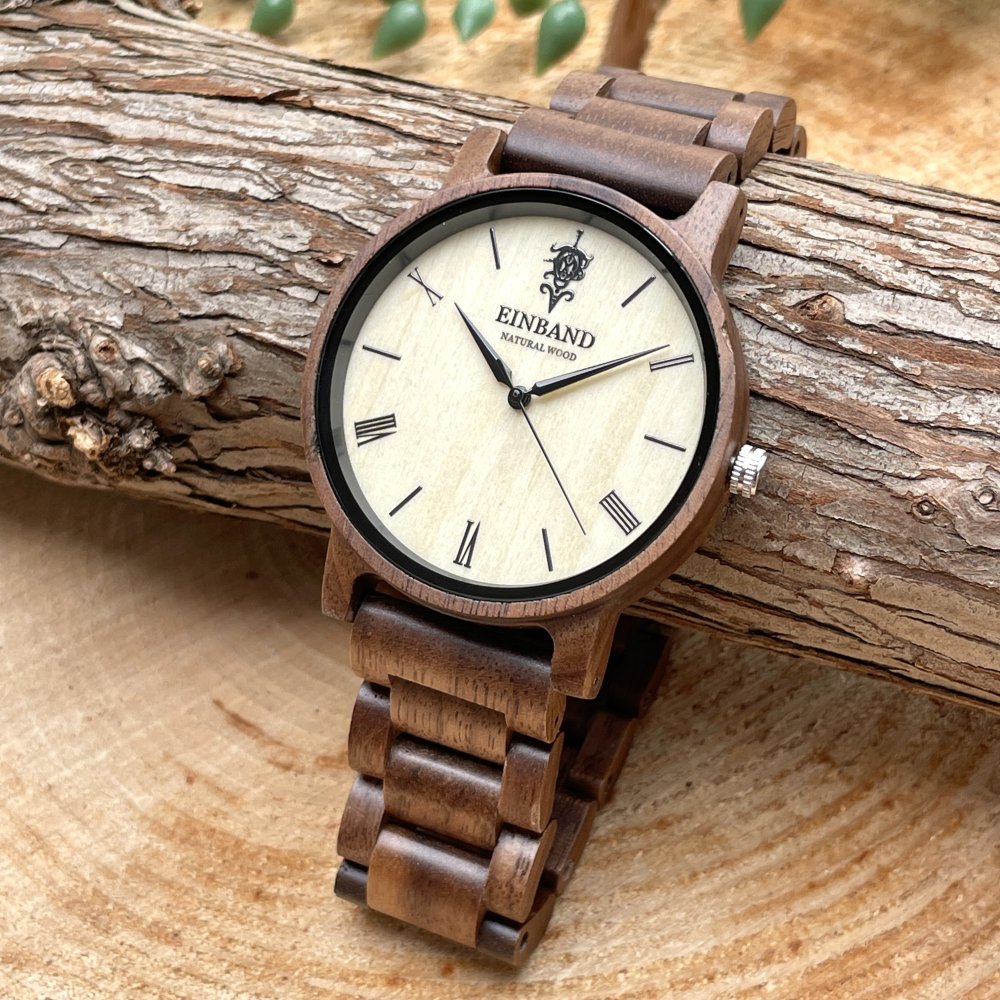 EINBAND Reise Walnut 木製腕時計 40mm 木製腕時計・ウッドウォッチのお店 EINBAND～アインバンド～