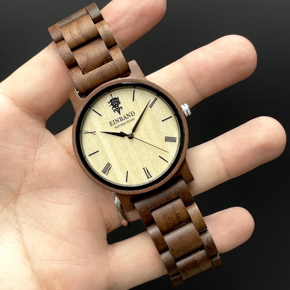 EINBAND Reise Walnut 木製腕時計 40mm - 木製腕時計・ウッド