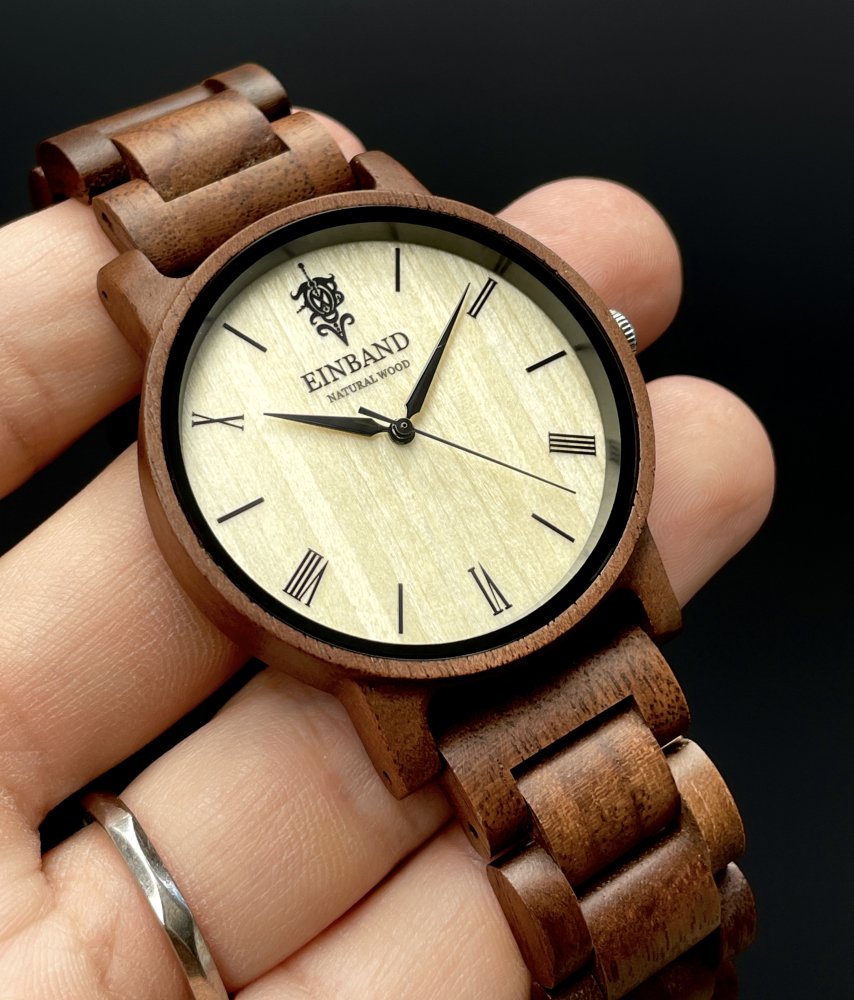 EINBAND Reise Walnut 木製腕時計 40mm - 木製腕時計・ウッドウォッチのお店　 EINBAND～アインバンド～