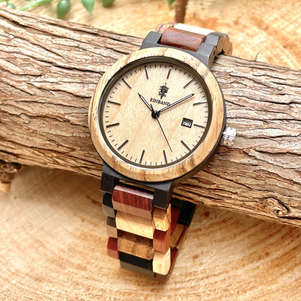 EINBAND Schatz メイプルウッド文字盤 木製腕時計 40mm 