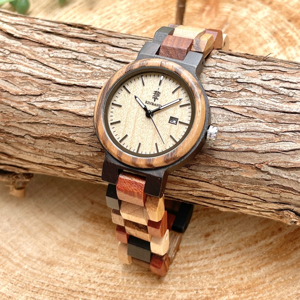 EINBAND Schatz メイプルウッド文字盤 木製腕時計 32mm