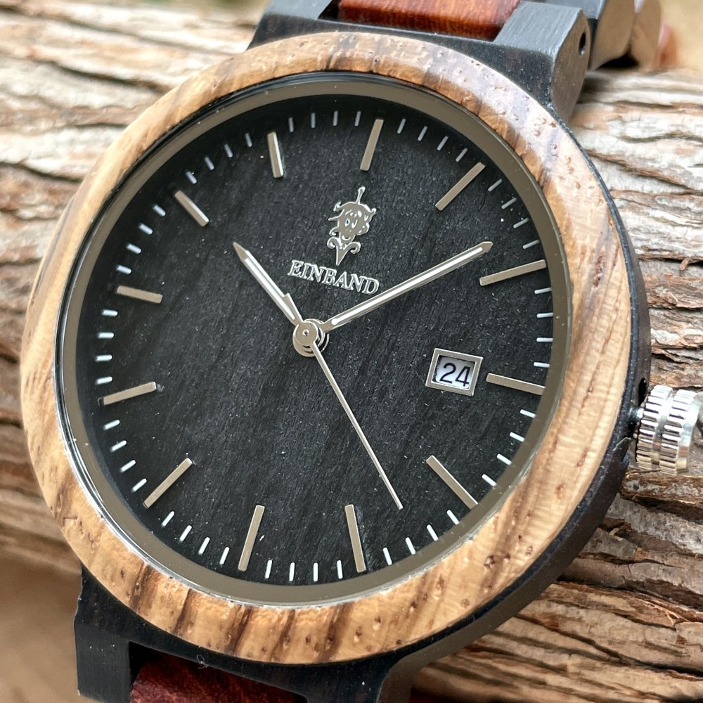 EINBAND自動巻き木製腕時計エボニーウッド マザーオブパール文字盤46mm素材エボニーウッド
