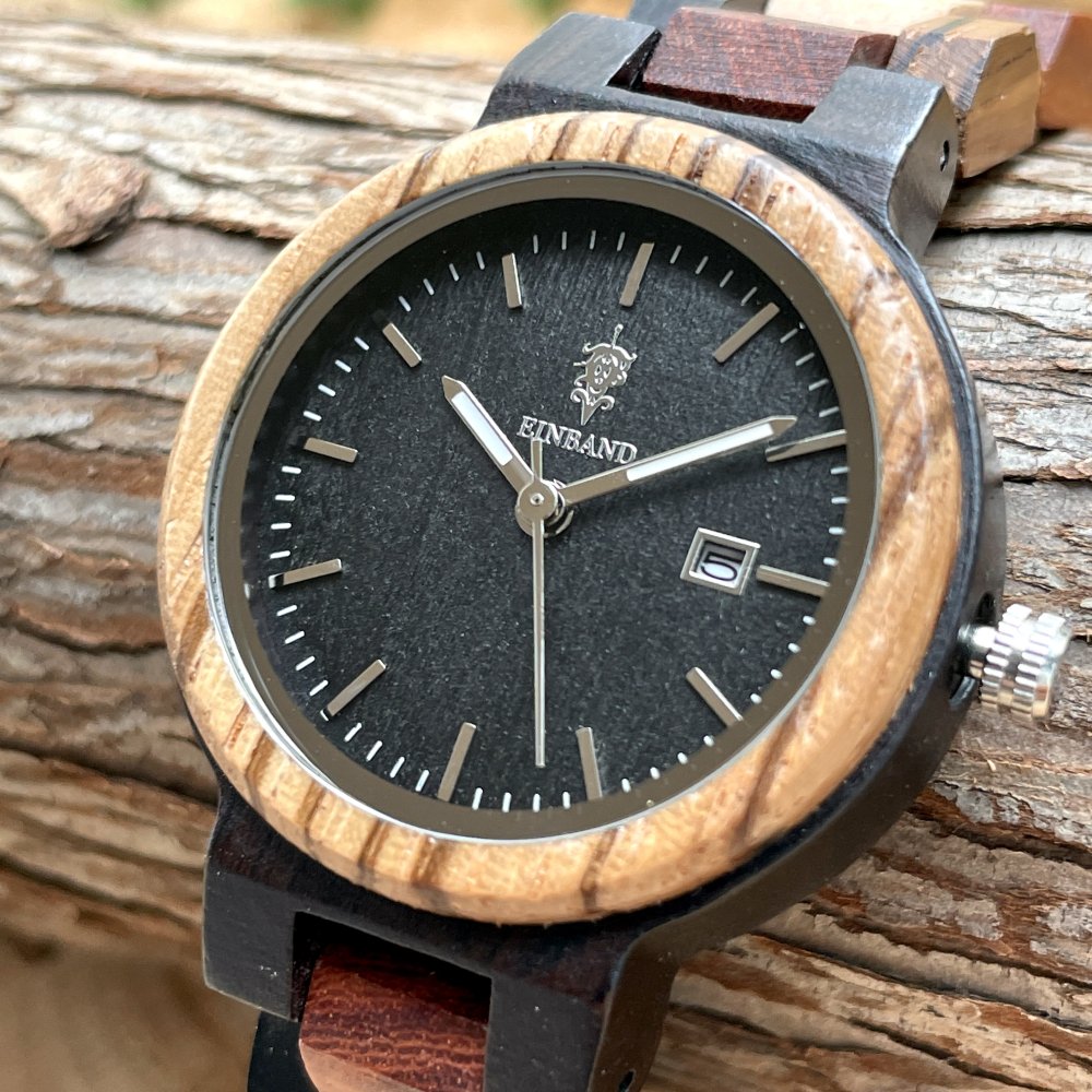 自動巻き 木製腕時計 EINBAND Meteor Ebony Wood-