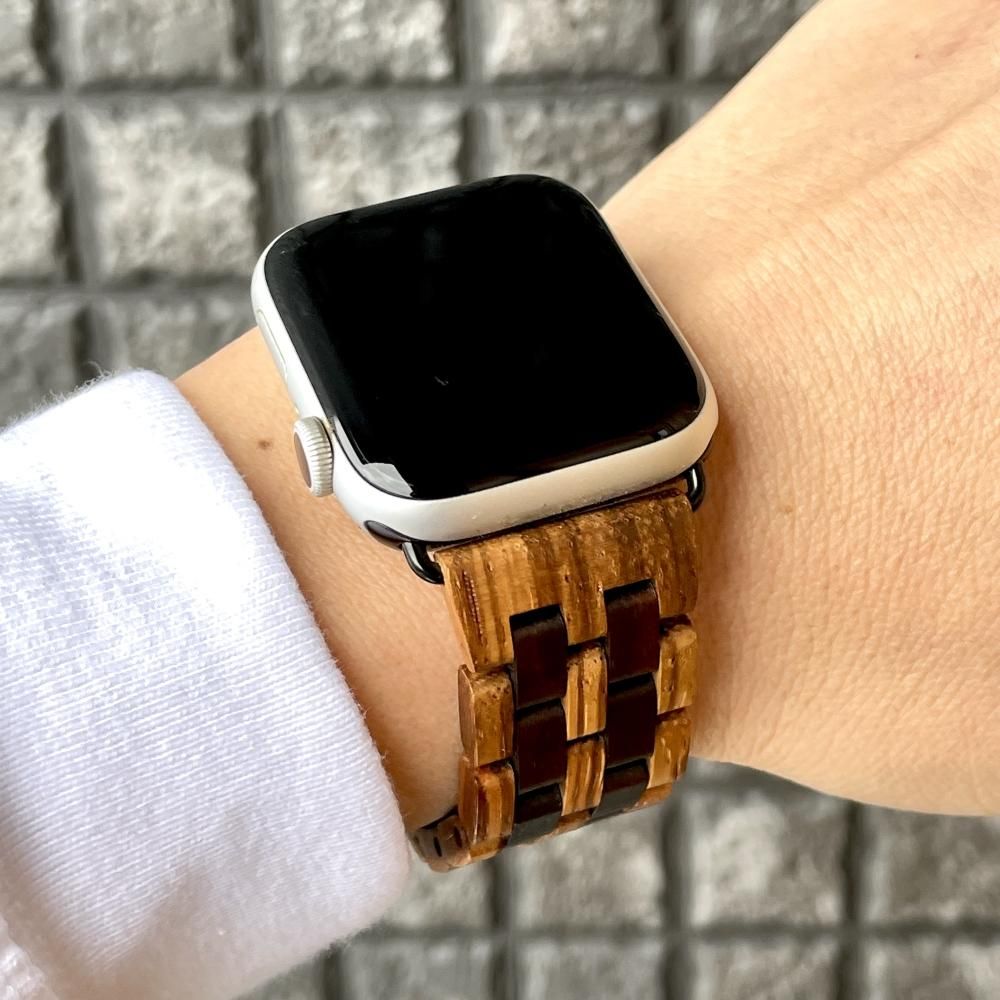 EINBAND AppleWatch 天然木バンド Aタイプ Zebrawood×Ebony