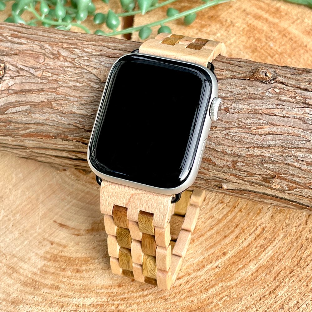 EINBAND AppleWatch 天然木バンド 22mm Green Sandalwood×Maplewood