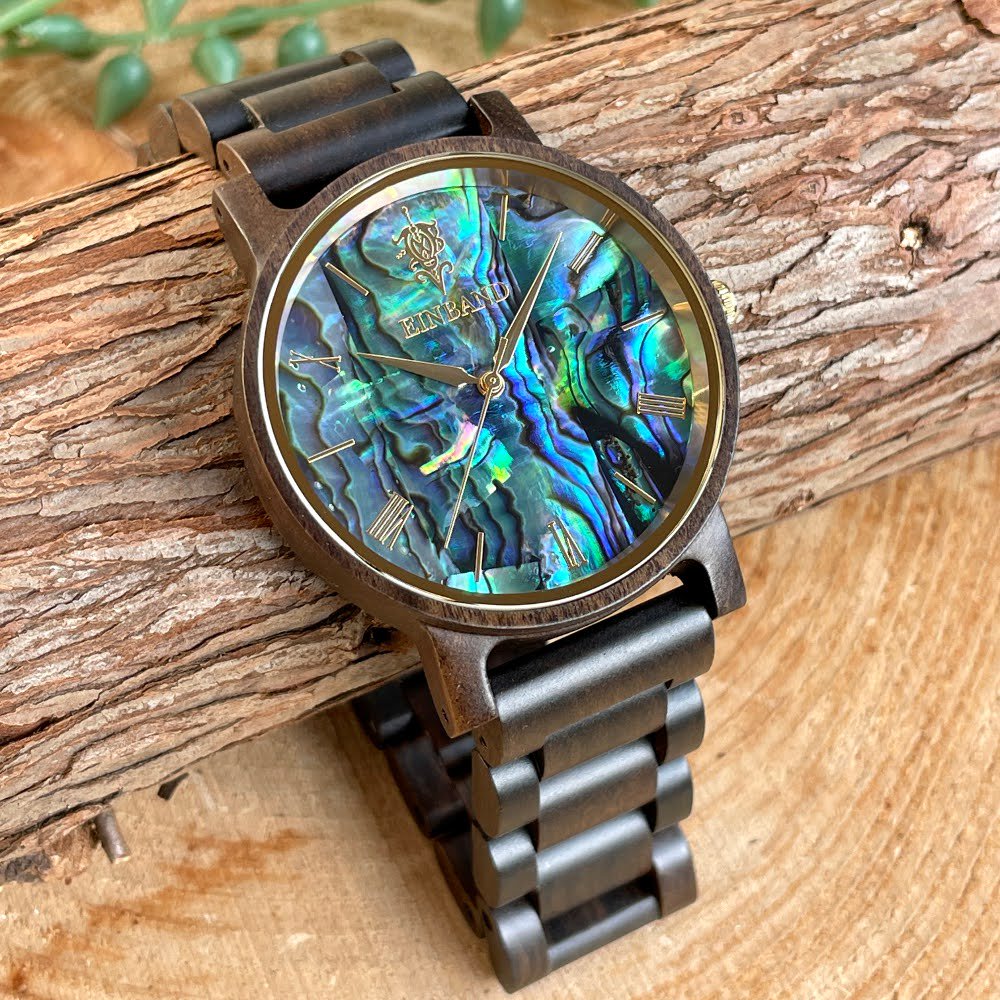 EINBAND Reise Sandal Wood × Avalon Shell 木製腕時計 40mm 【初回限定生産】