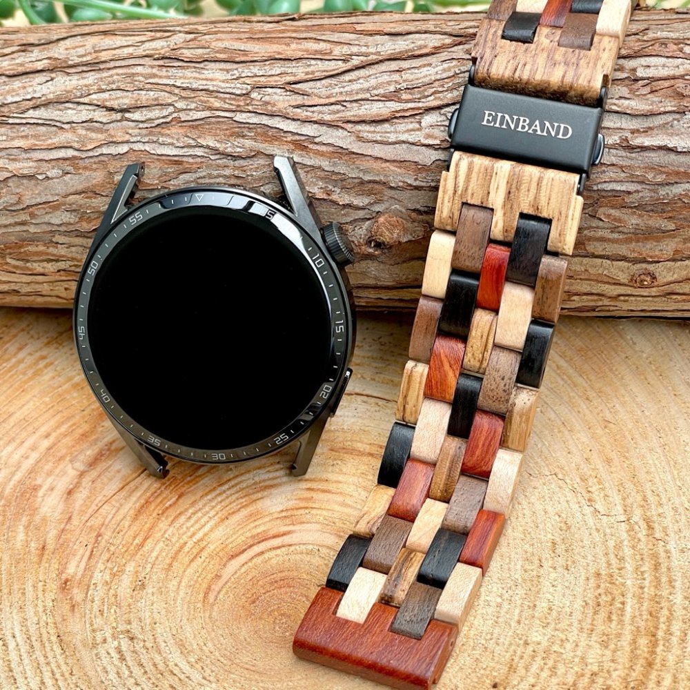 EINBAND スマートウォッチ 天然木バンド Mix Wood 22mm幅専用