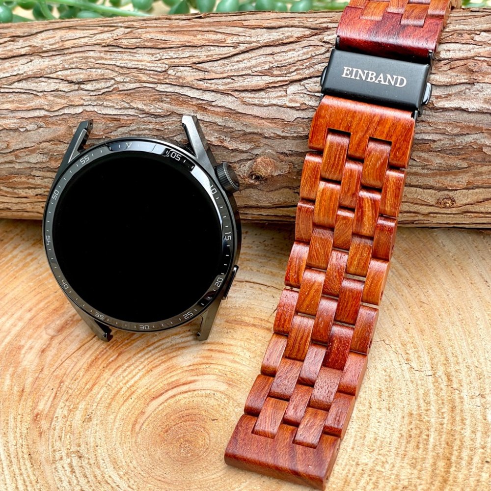 EINBAND スマートウォッチ 天然木バンド Red sandalwood 22mm幅専用