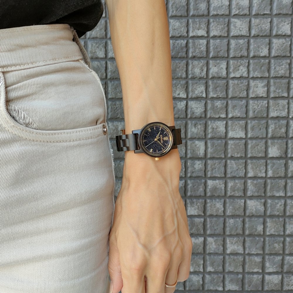 EINBAND Reise Blue sandstone × SandalWood 木製腕時計 32mm - 木製腕時計・ウッドウォッチのお店　  EINBAND～アインバンド～