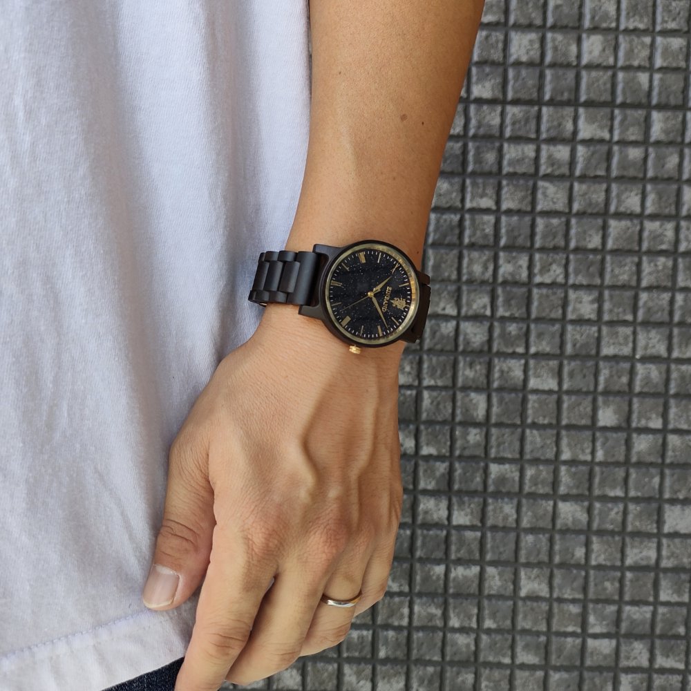 EINBAND Reise Blue sandstone × SandalWood 木製腕時計 40mm - 木製腕時計・ウッドウォッチのお店　  EINBAND～アインバンド～