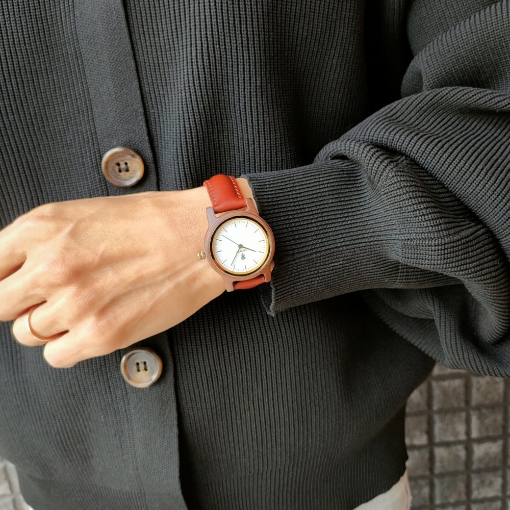 EINBAND Glanz WHITE 木製腕時計 本革レザーベルト 32mm - 木製腕時計・ウッドウォッチのお店　 EINBAND～アインバンド～