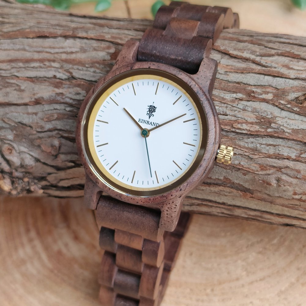 EINBAND Glanz WHITE 木製腕時計 32mm