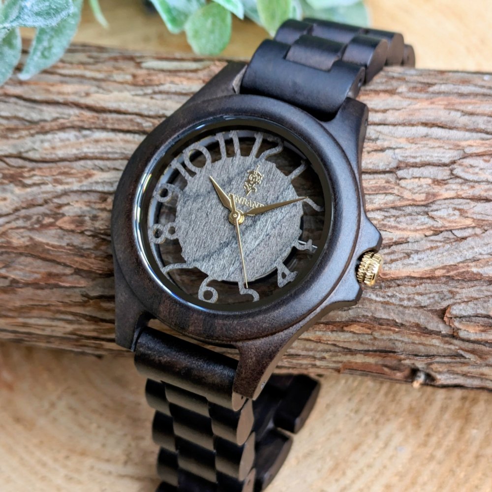 EINBAND Freiheit Sandalwood 木製腕時計 34mm
