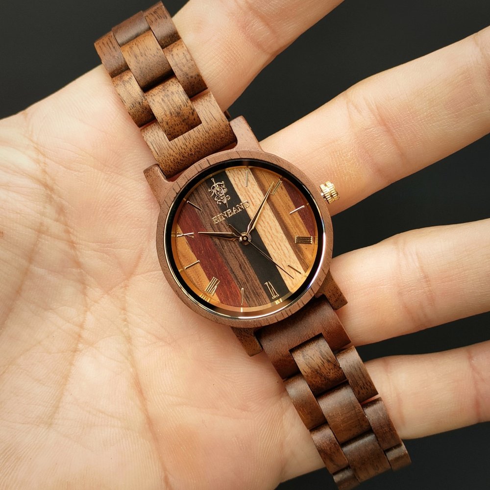 EINBAND Reise Mix Wood × Walnut 木製腕時計 32mm - 木製腕時計・ウッドウォッチのお店　  EINBAND～アインバンド～