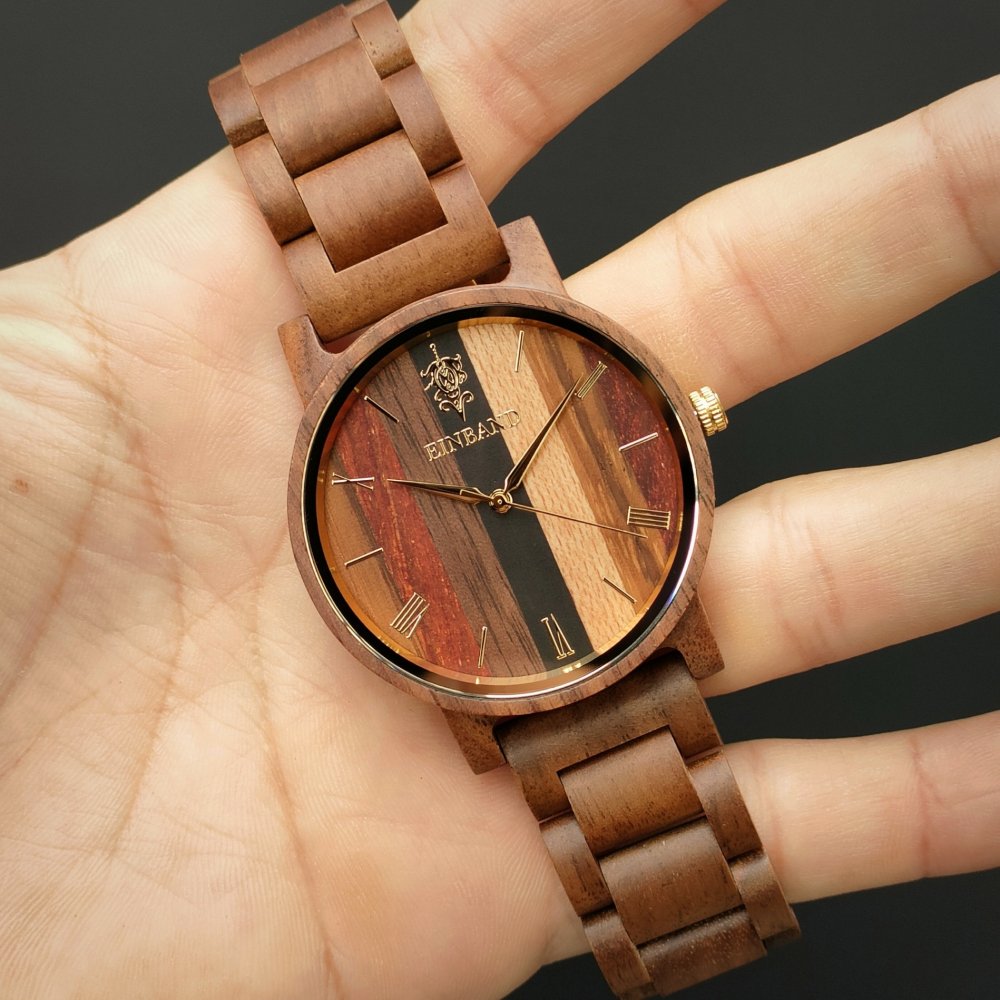 EINBAND Reise Mix Wood × Walnut 木製腕時計 40mm - 木製腕時計・ウッドウォッチのお店　  EINBAND～アインバンド～