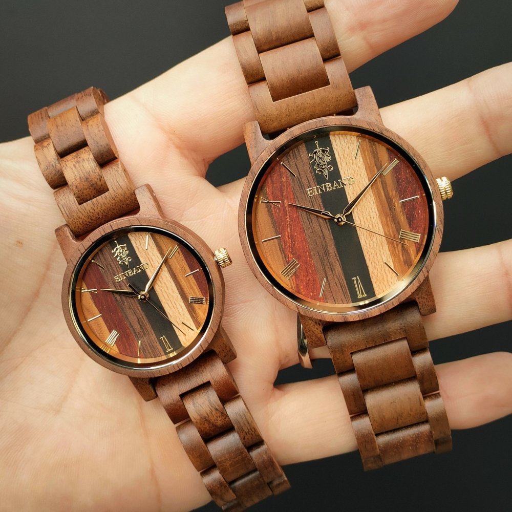 EINBAND Reise Mix Wood × Walnut 木製腕時計 40mm - 木製腕時計・ウッドウォッチのお店 EINBAND ～アインバンド～