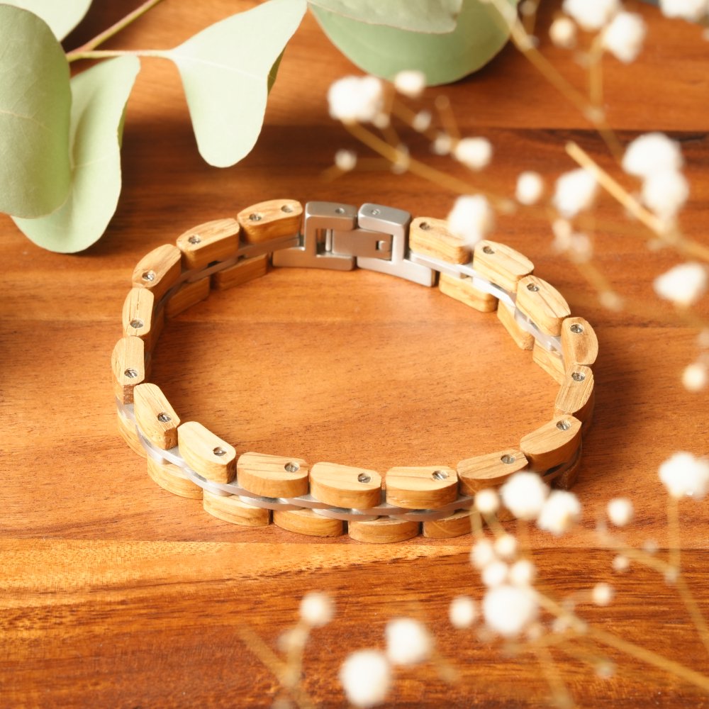 EINBAND Wood Bracelet 木製×チタン ブレスレット 【オーク】 - 木製