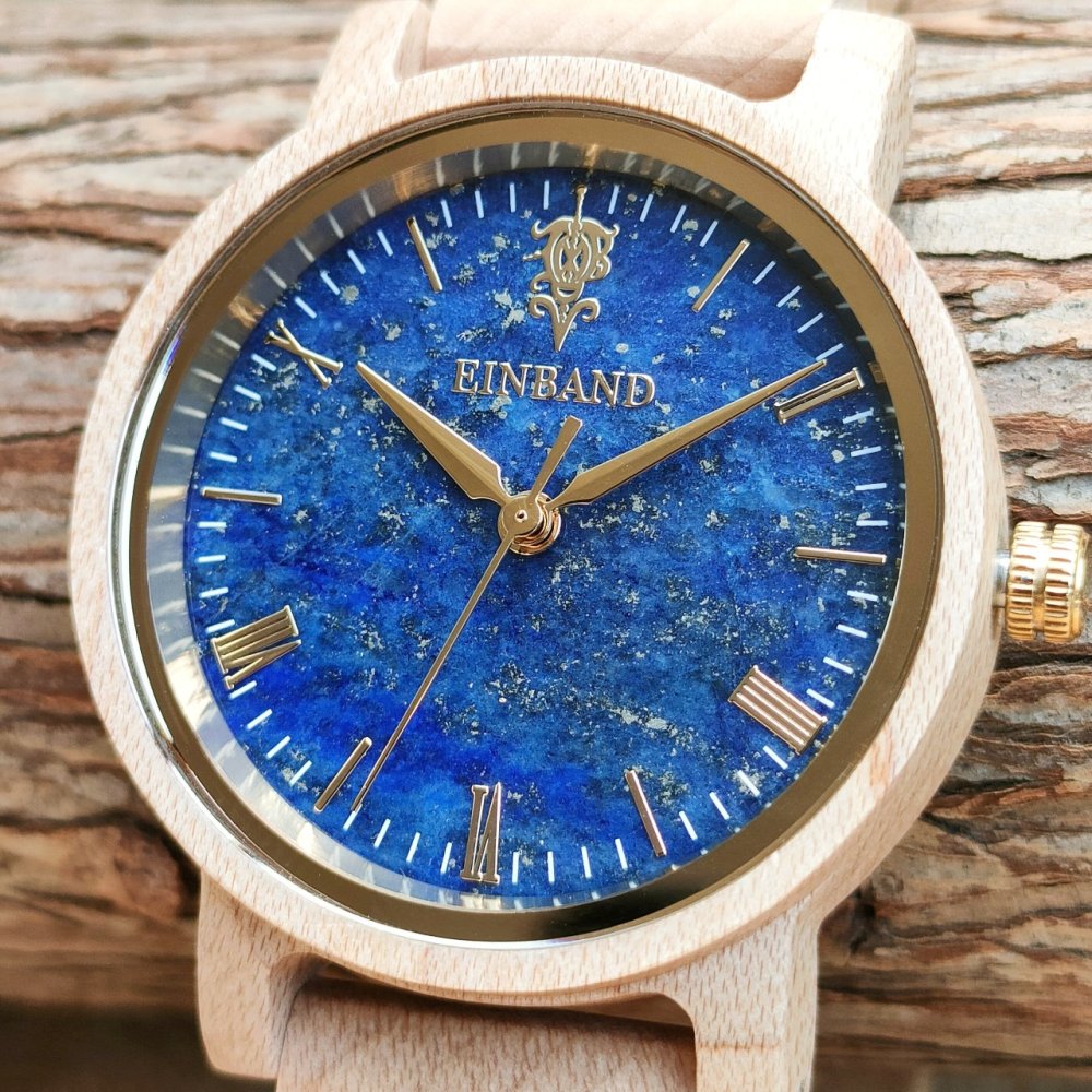 EINBAND Reise ラピスラズリ × メイプルウッド 木製腕時計 32mm - 木製腕時計・ウッドウォッチのお店　  EINBAND～アインバンド～
