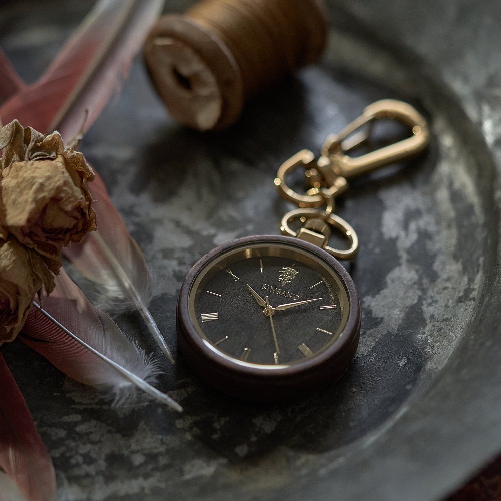 EINBAND Wood Pocket Watch 木製懐中時計 36mm Sandal Wood文字盤 - 木製腕時計・ウッドウォッチのお店　  EINBAND～アインバンド～