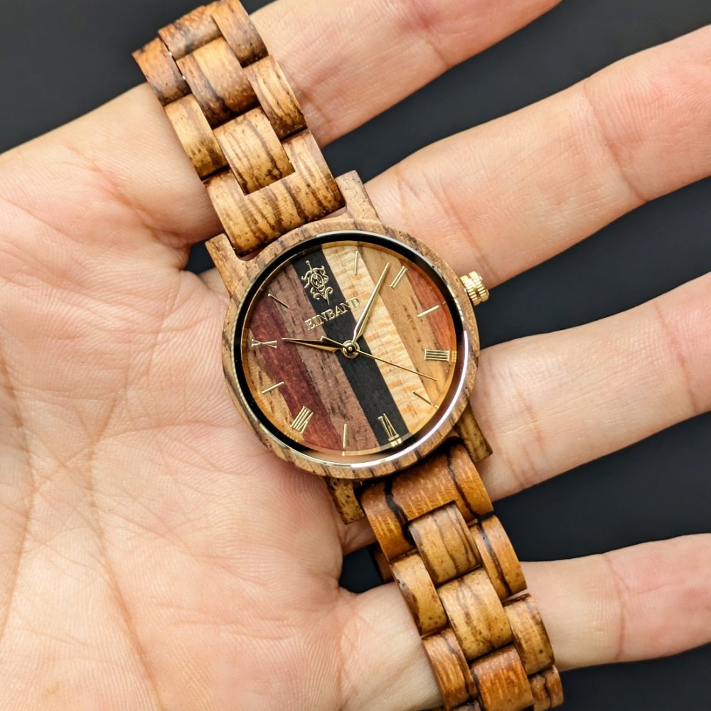EINBAND Reise Zebrawood 木製腕時計 32mm
