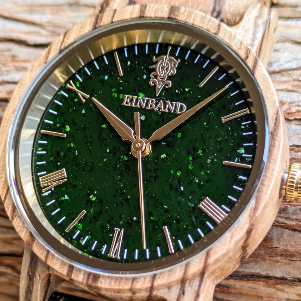 EINBAND Reise Green sandstone × Zebrawood 木製腕時計 32mm - 木製 ...