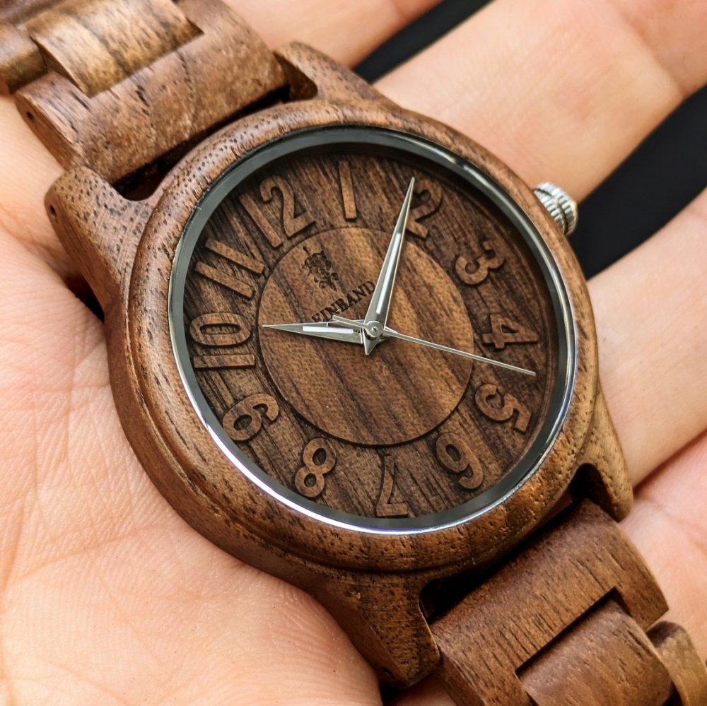 EINBAND Himmel Walnut 木製腕時計 40mm - 木製腕時計・ウッドウォッチのお店 EINBAND～アインバンド～