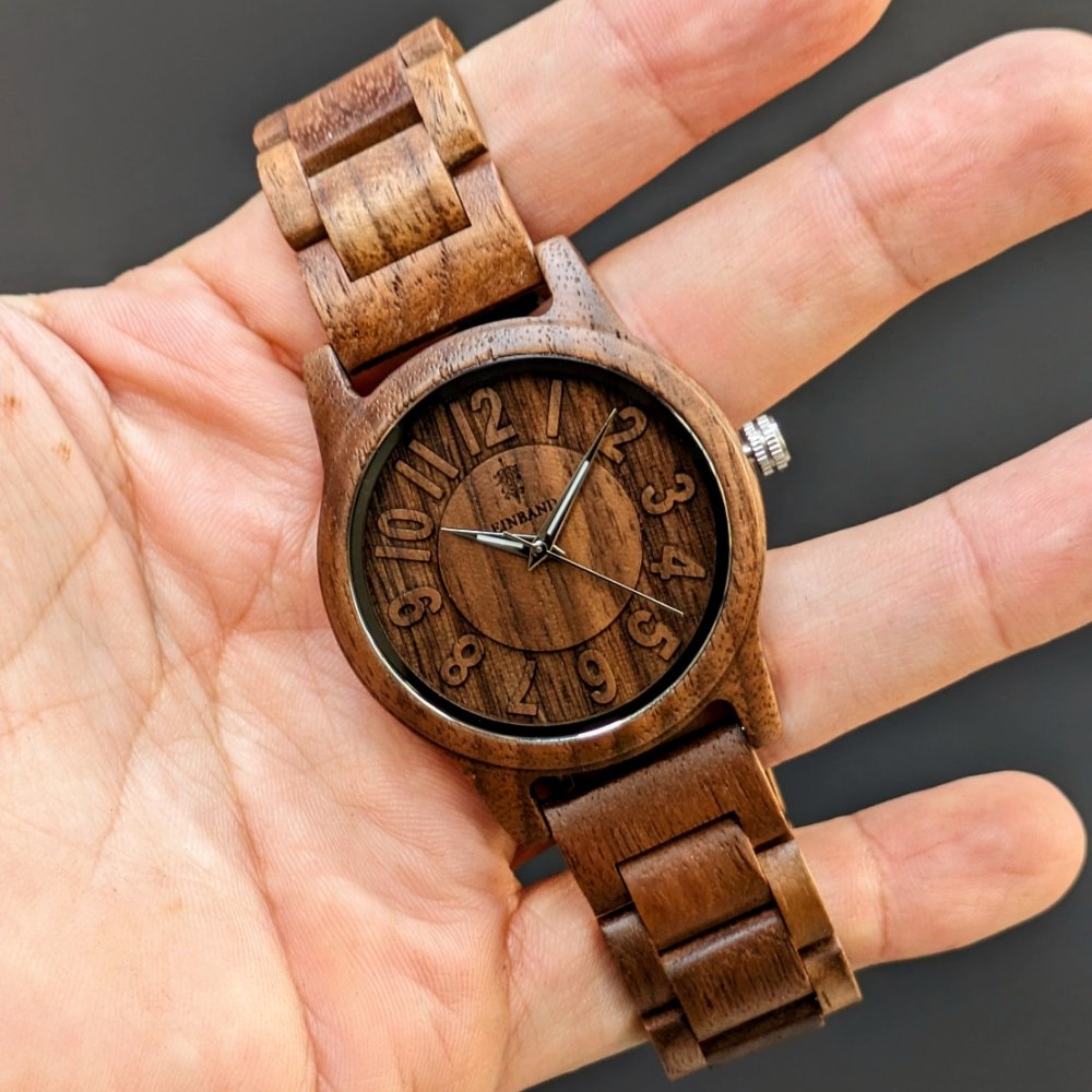 EINBAND Himmel Walnut 木製腕時計 40mm - 木製腕時計・ウッドウォッチのお店　 EINBAND～アインバンド～