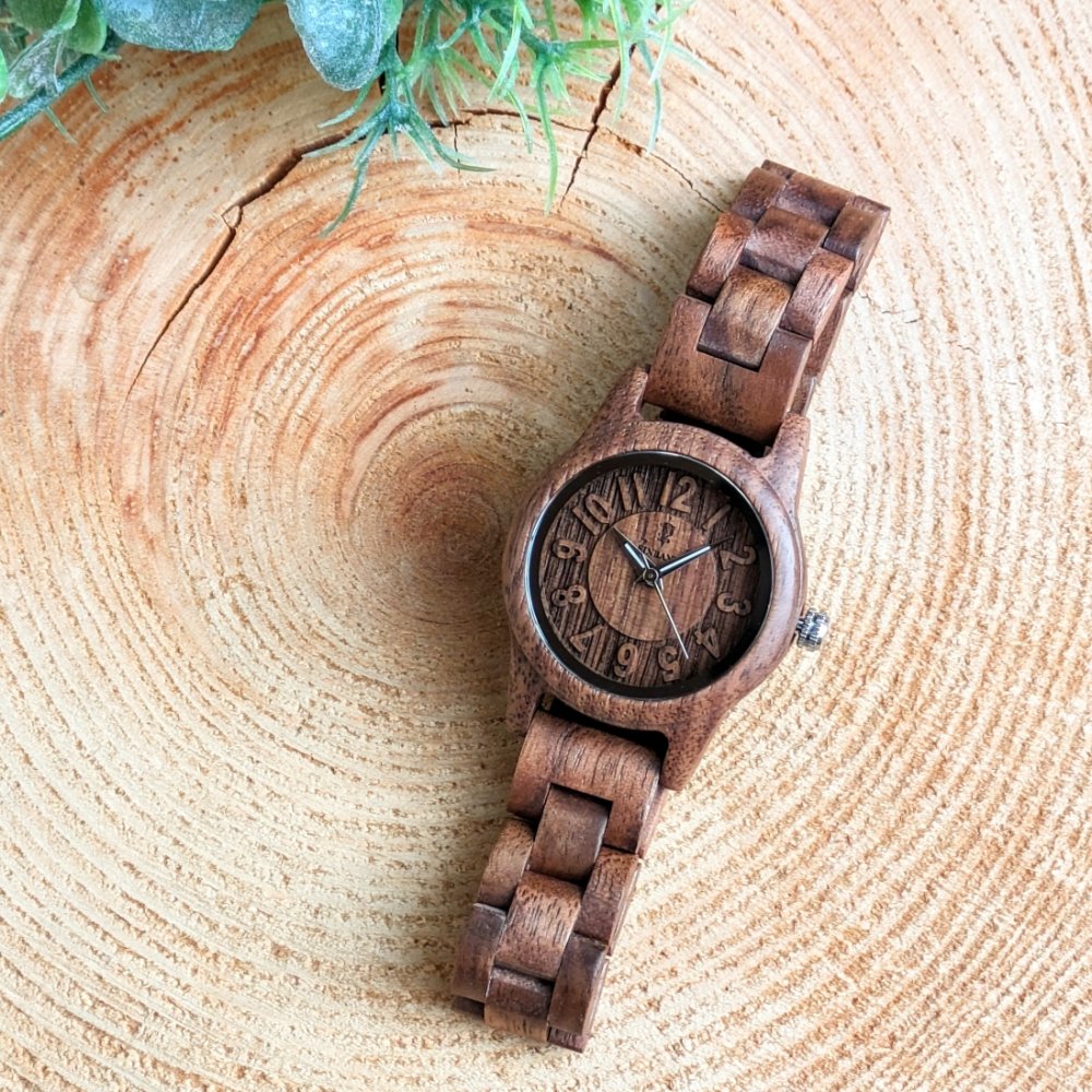 EINBAND Himmel Walnut 木製腕時計 32mm - 木製腕時計・ウッドウォッチのお店　 EINBAND～アインバンド～