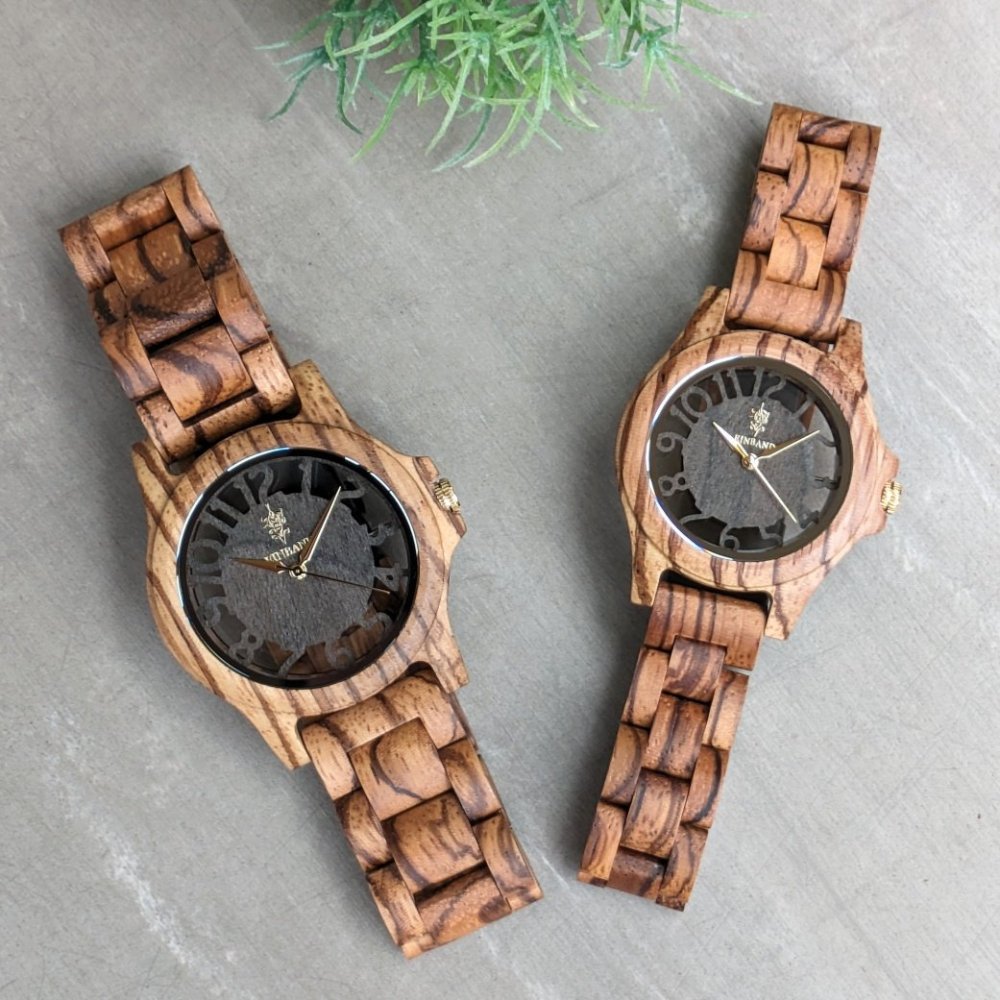 EINBAND Freiheit Zebrawood サンダルウッド文字盤 木製腕時計 40mm - 木製腕時計・ウッドウォッチのお店　  EINBAND～アインバンド～