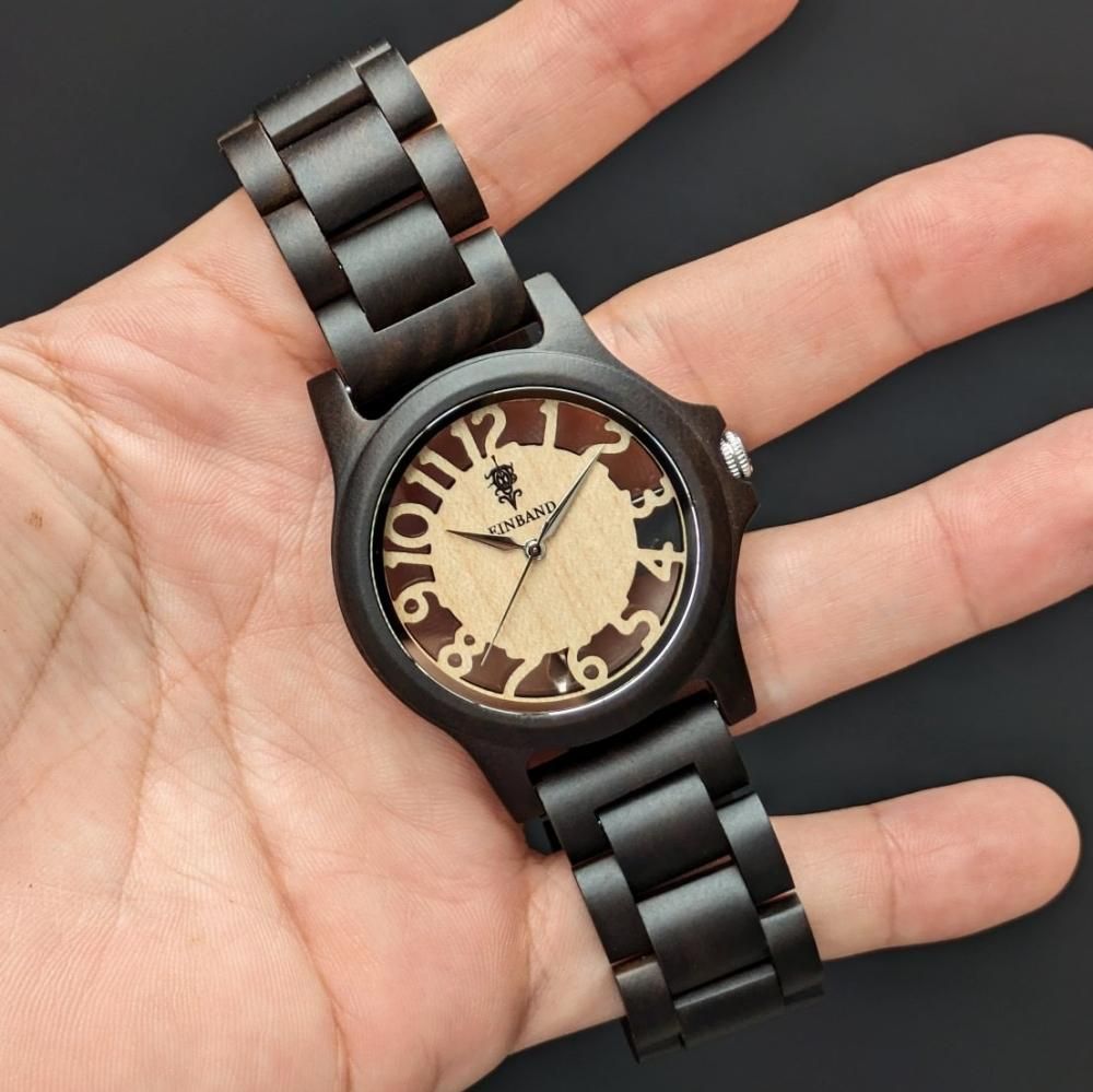 EINBAND Freiheit Zebrawood メイプル文字盤 木製腕時計 40mm