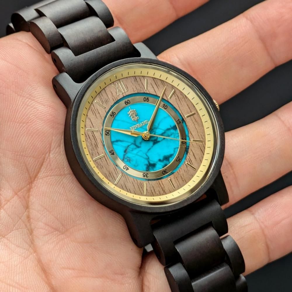EINBAND Anmut ターコイズ × サンダルウッド 木製腕時計 40mm EINBAND Anmut ターコイズ × サンダルウッド 木製腕時計 40mm