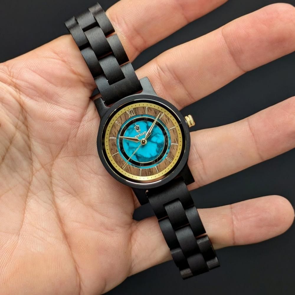 EINBAND Anmut ターコイズ × サンダルウッド 木製腕時計 32mm EINBAND Anmut ターコイズ × サンダルウッド 木製腕時計 32mm