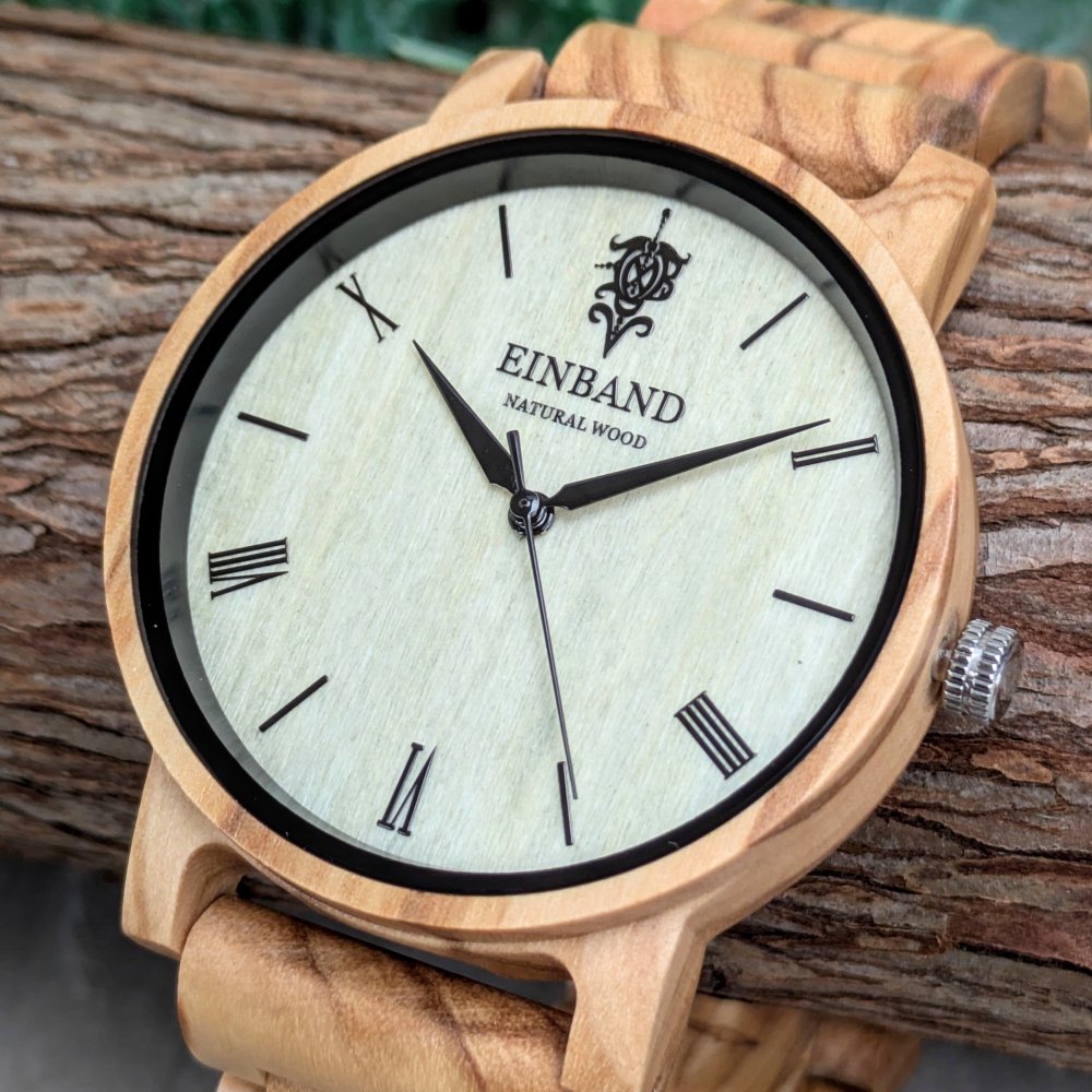 EINBAND Reise Olive 木製腕時計 40mm - 木製腕時計・ウッドウォッチのお店　 EINBAND～アインバンド～