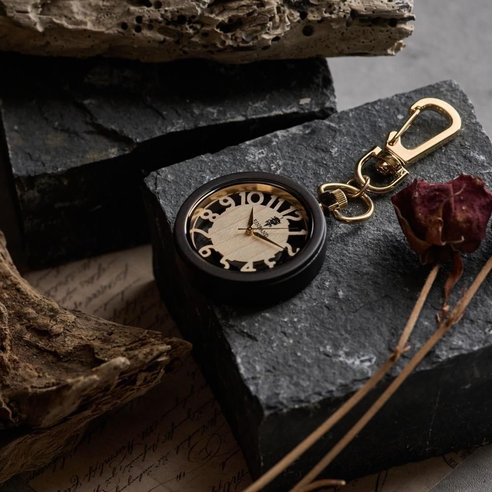 EINBAND Wood Pocket Watch 木製懐中時計 40mm スケルトン
