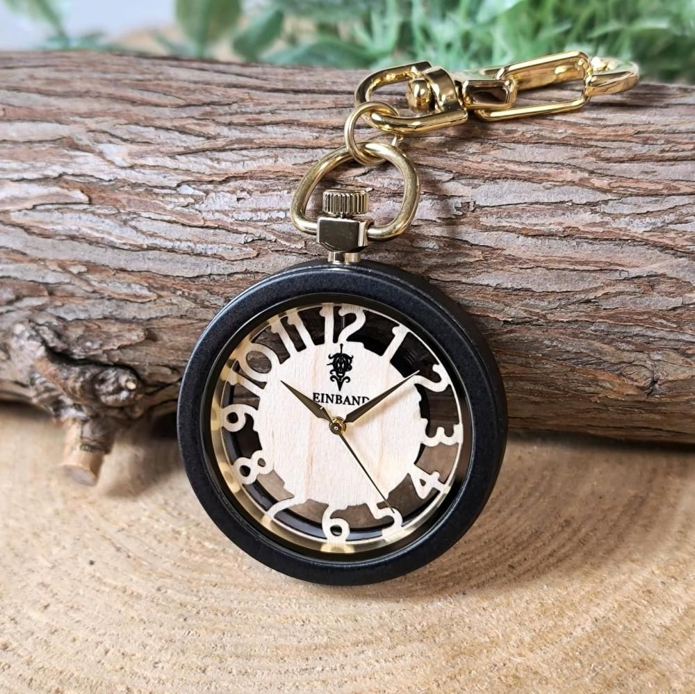 EINBAND 懐中時計 木製 EINBAND Wood Pocket Watch 木製懐中時計 36mm Sandal Wood文字