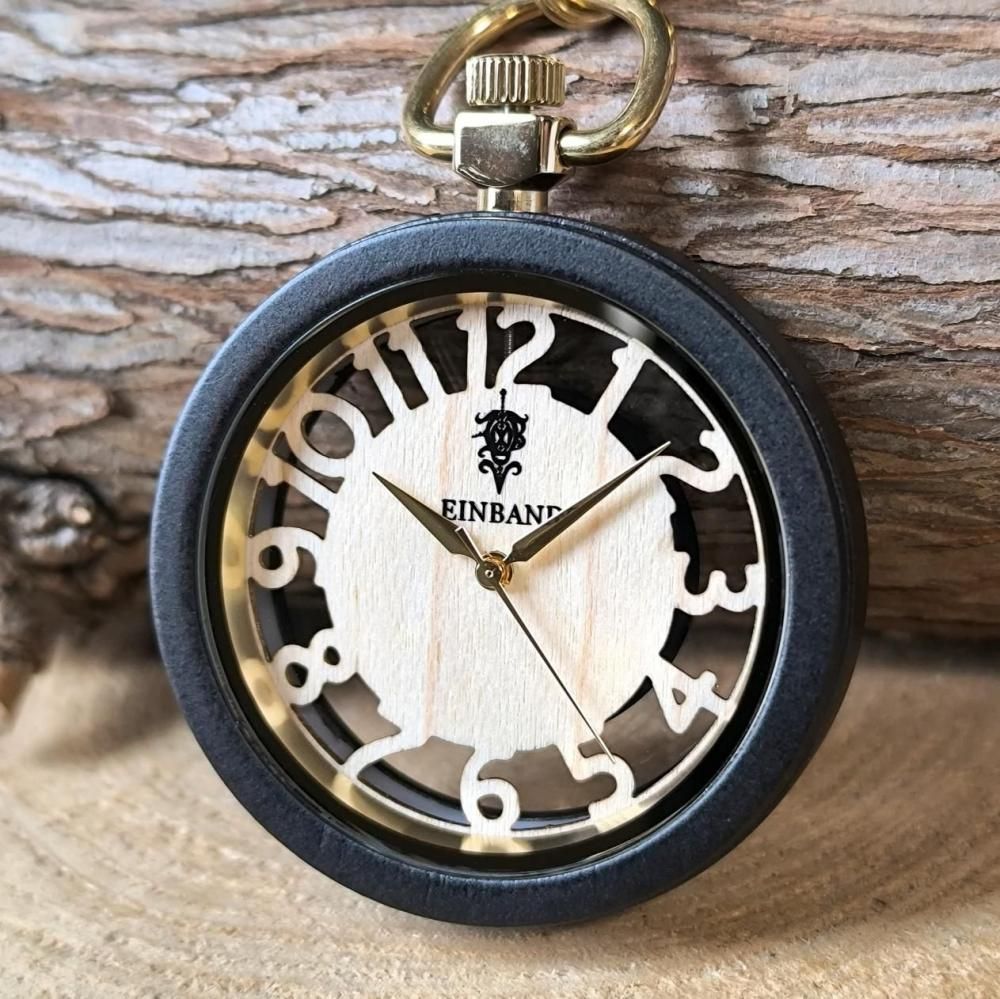 EINBAND Wood Pocket Watch 木製懐中時計 40mm スケルトン
