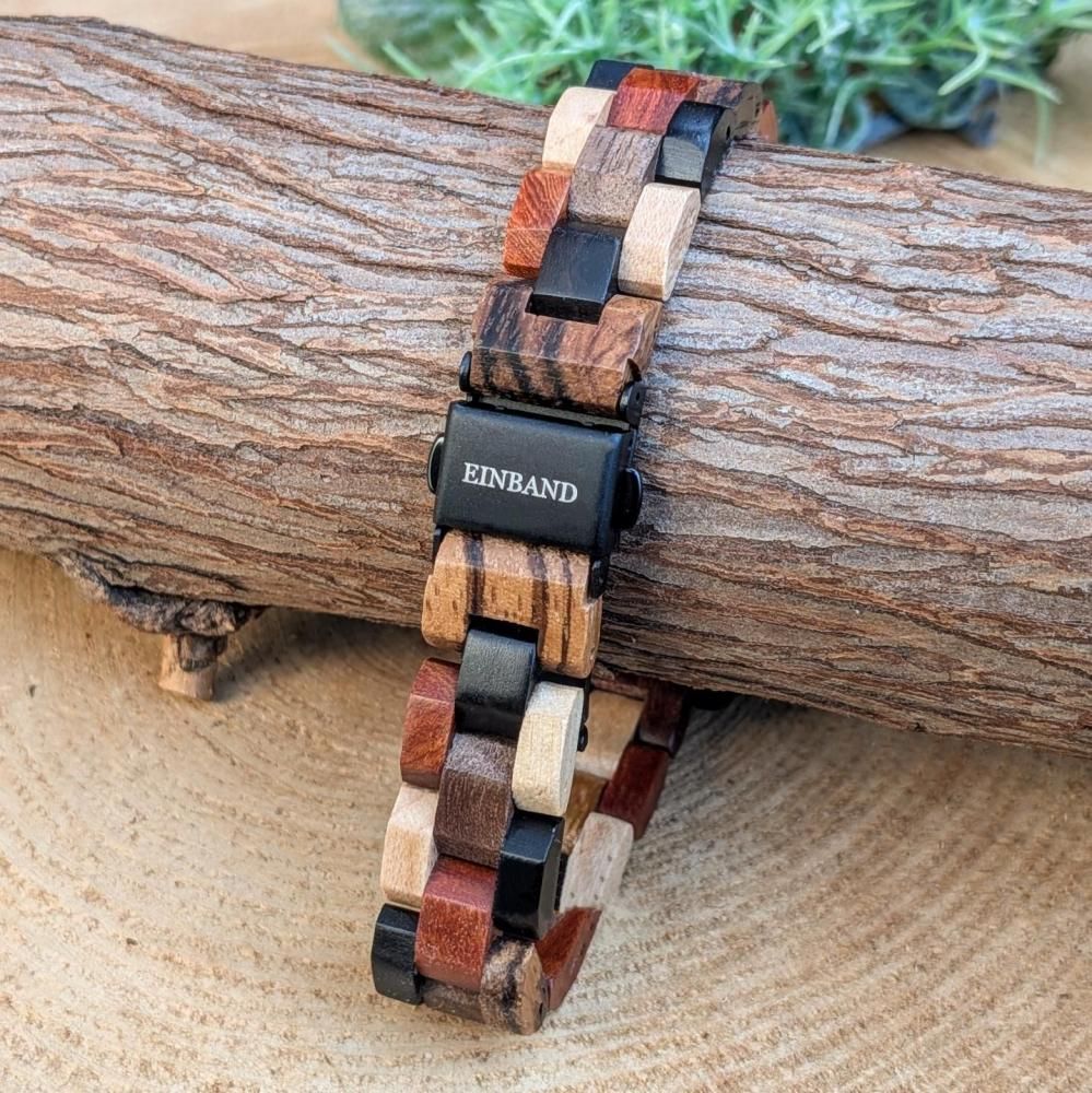 EINBAND Schatz ターコイズ文字盤 天然石×木製腕時計 32mm - 木製