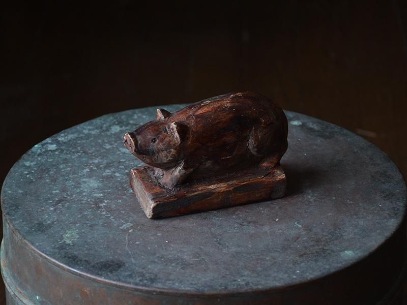 李朝木工餅型(豚) - わより