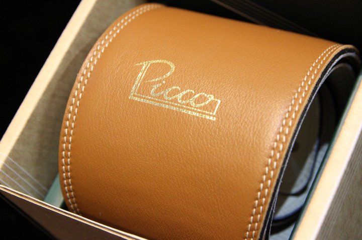 Picco Straps 4.0" Premium Leather Guitar Strap Gold 66 / CreamֺŹ