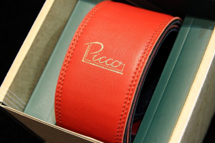 Picco Straps 2.5" Premium Leather Guitar Strap Chili Red / BlackֺŹ