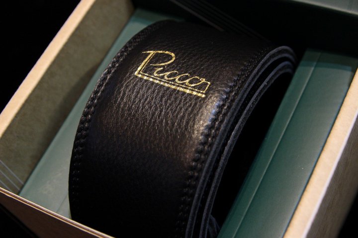 Picco Straps 2.5" Premium Leather Guitar Strap Pure BlackֺŹ