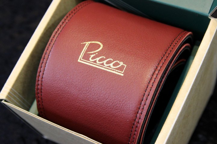 Picco Straps 4.0" Premium Leather Guitar Strap Burgundy Red / BlackֺŹ