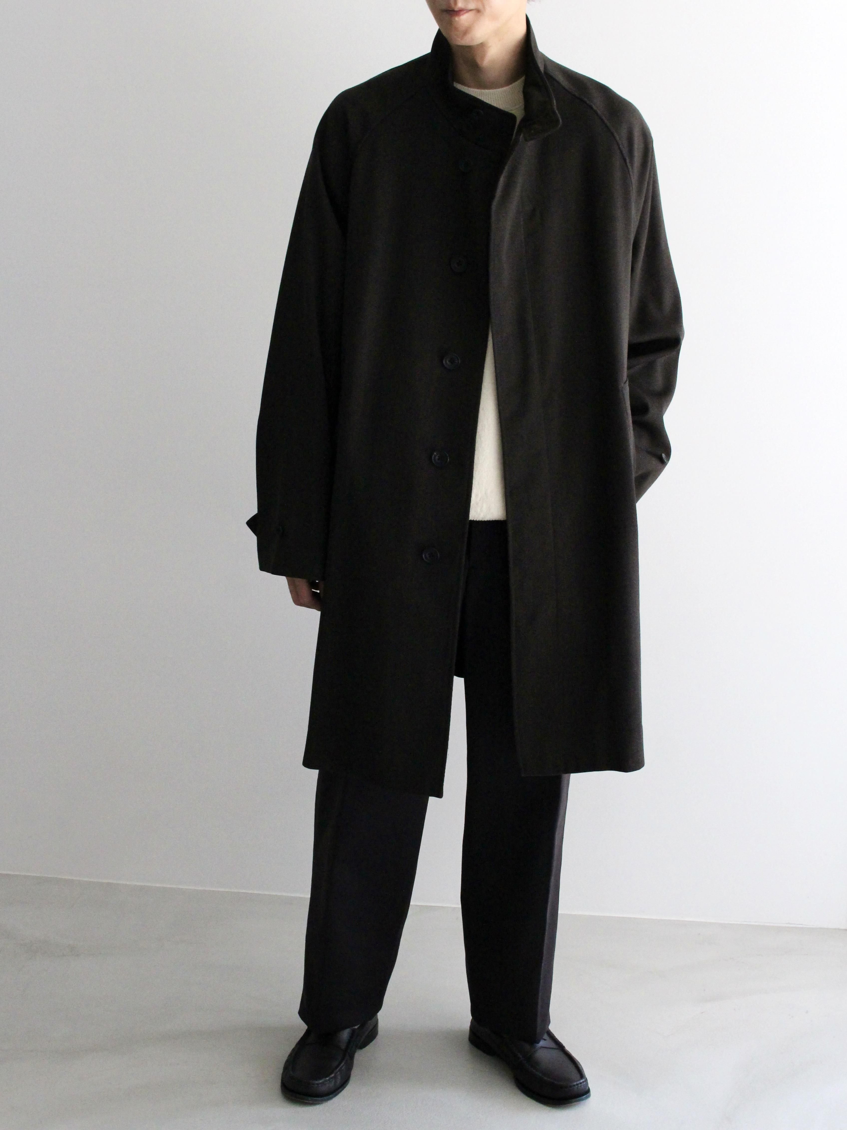 ULTERIOR MELANGE WOOL GABARDINE HARRINGTON COAT - MELANGE BROWN 